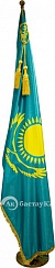 Флаг РК кабинетный 0,8 х 1,6 атлас с бахромой